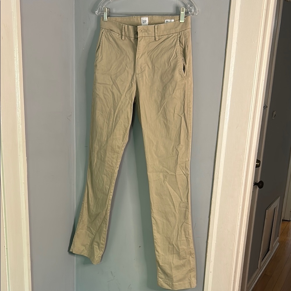Tan Chino Pants with Classic Straight-Leg Silhouette
